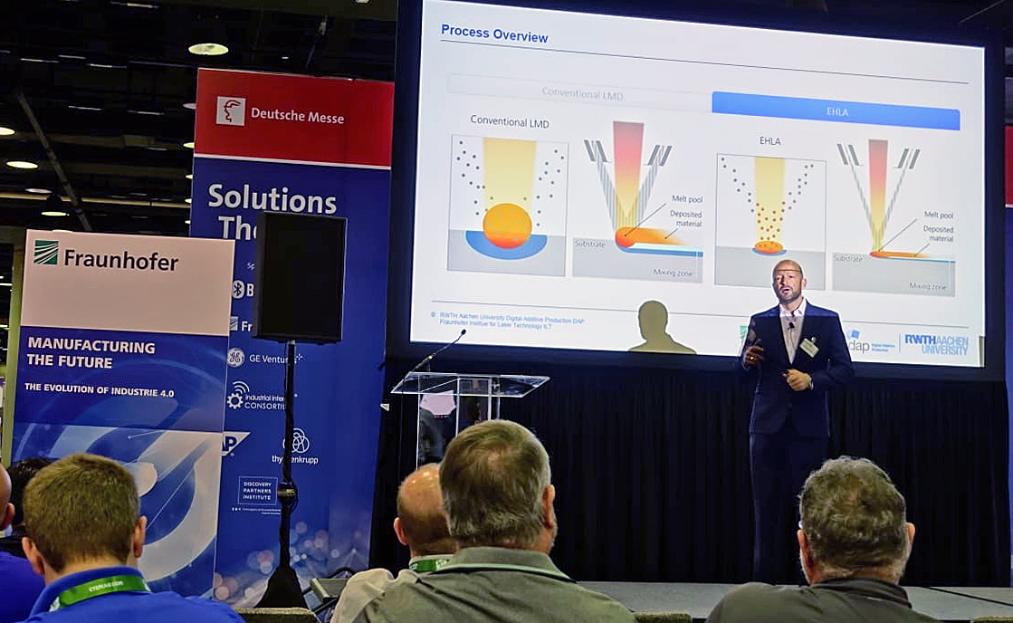 Lecture by Prof. Schleifenbaum from the Fraunhofer ILT at IMTS 2018 on the subject “Digital Photonic Production”.
