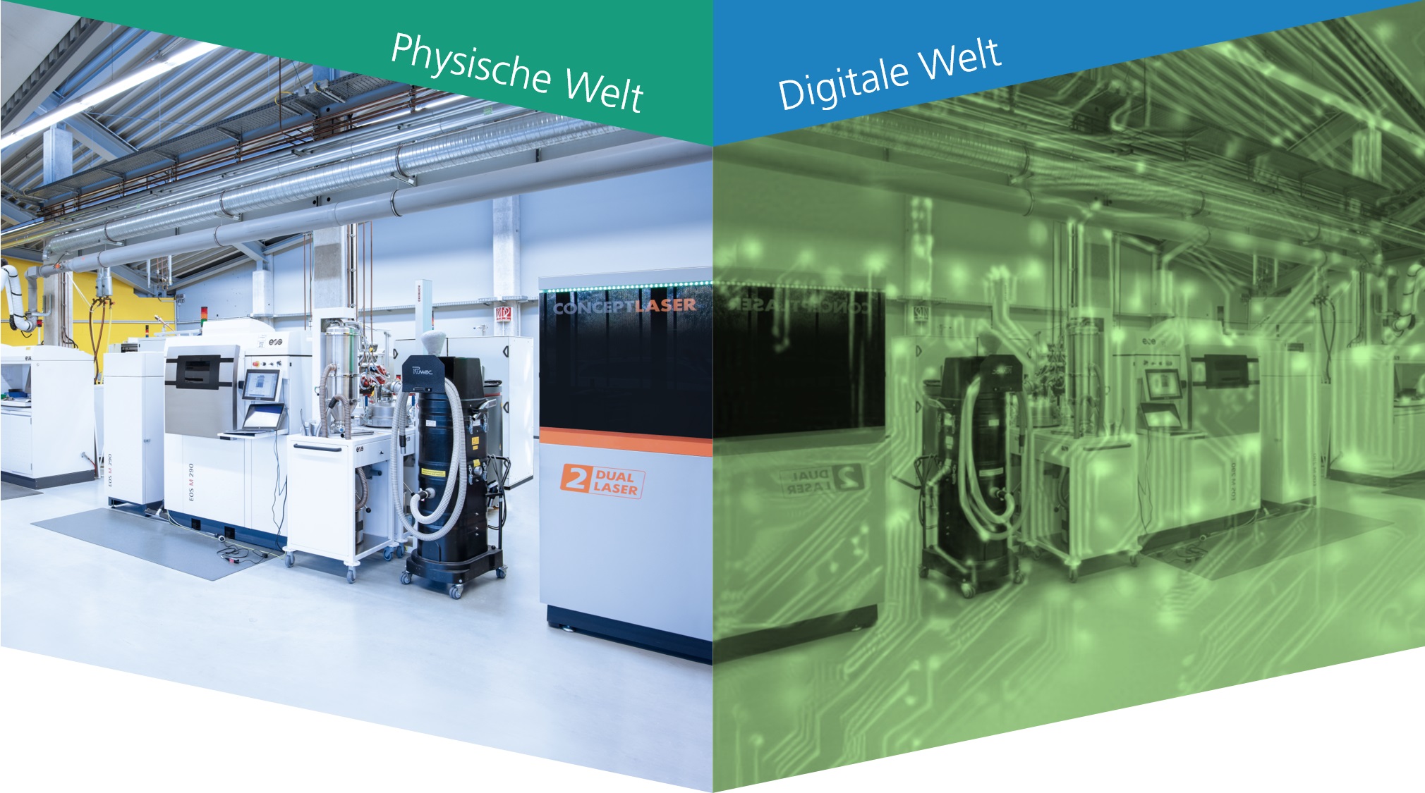 Digitally united: In the futureAM project, the Virtual Lab serves as a digital bracket for all four fields of activity.